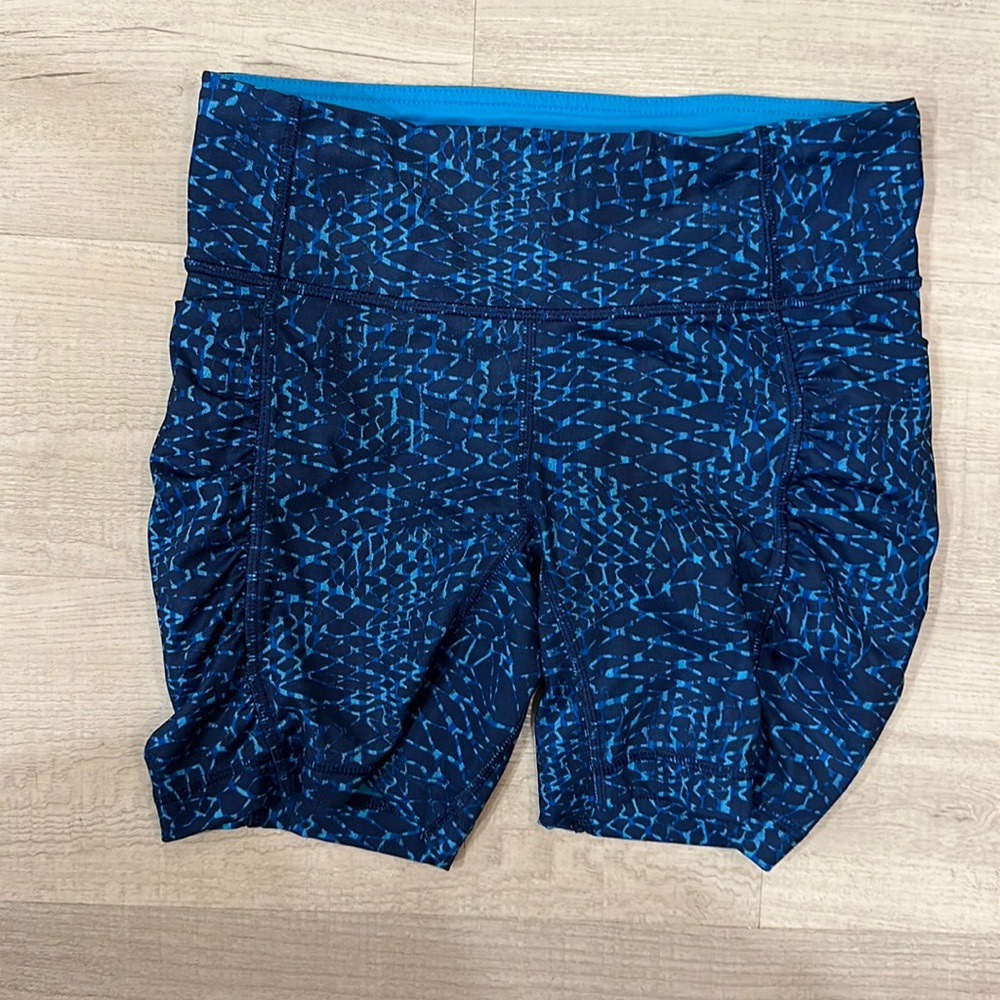 Blue Lululemon biker shorts
